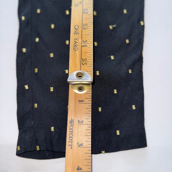 Joie Sayla Pants Women’s L Caviar Black Gold Dot Silk Blend Pull On Tapered Leg - Picture 11 of 13